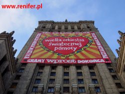 Outdoor - montaż baneru - Pałac Kultury i Nauki